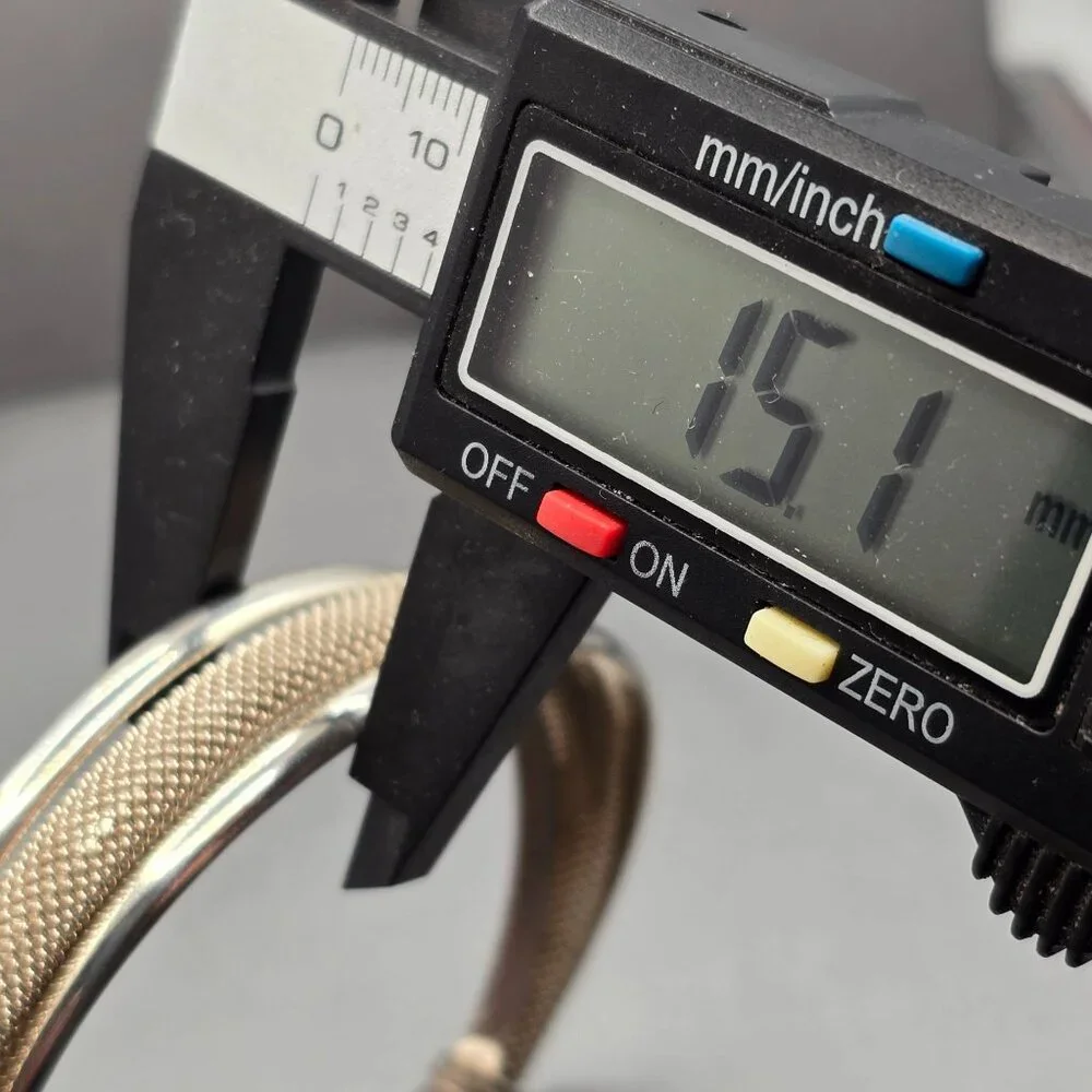 Sterling Silver Mesh Cuff Bracelet 7.5" Twisted Triple 925 Band Statement 33g - Picture 7 of 11